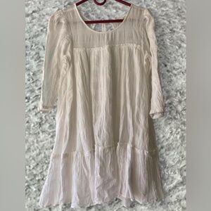 American Eagle Outfitters Cream Tiered Peasant Dress